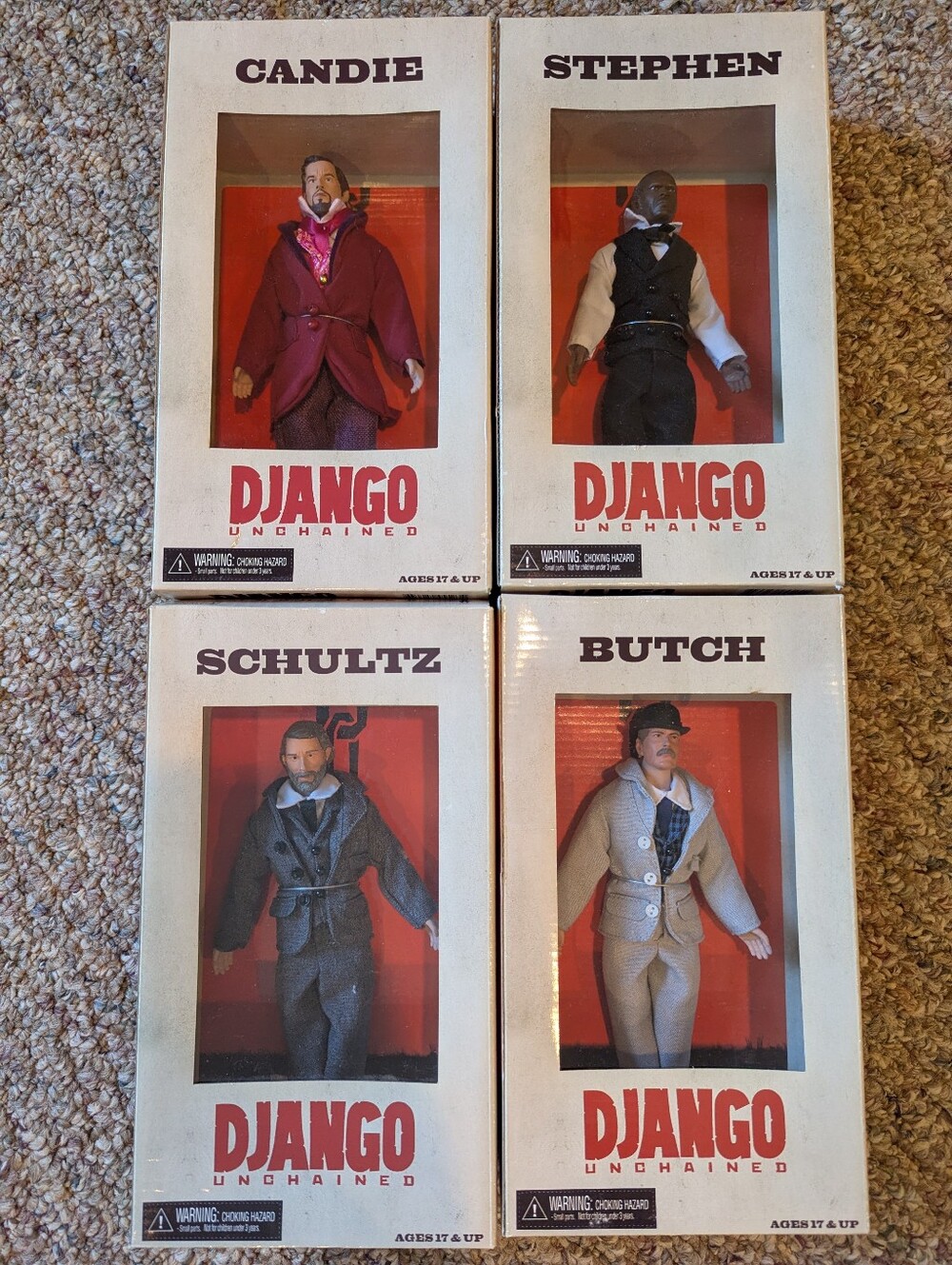 Django Unchained Collectible Action Figure Set - Candie, Stephen, Schultz, Butch